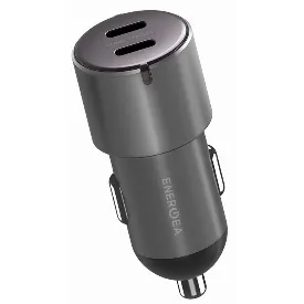 Автомобильное зарядное устройство EnergEa AluDrive D60, USB-C + USB-С, 66 Вт, Gunmetal, металлический
